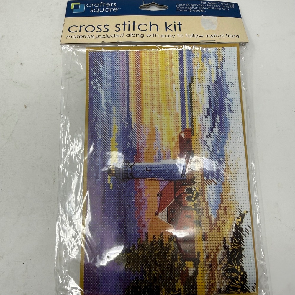 Crafters Square Lighthouse Cross Stitch Kit Sunset Scenic Design 635185060213
